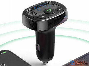 شارژر فندکی با قابلیت پخش موسیقی و تماس و کارتخوان بیسوس Baseus T-Type Bluetooth Car Charger