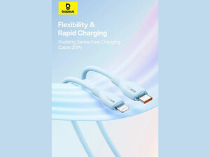 کابل شارژ سریع تایپ سی به لایتنینگ 20 وات 2 متری بیسوس Baseus Pudding Series Fast Charging Cable Type-C to IP 20W P10355701111-01