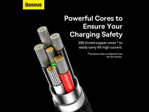 کابل سوپر فست شارژ یو اس بی به تایپ سی 100 وات یک متری بیسوس Baseus Glimmer Type-C Fast Charging Data Cable CADH000401