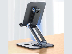 هولدر رومیزی تبلت 360 درجه بیسوس Baseus Desktop Biaxial Foldable Metal Tablet Stand Rotatable Version Space Grey BS-HP006A B10431801811-00