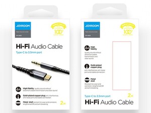 مبدل تایپ سی به جک 3.5 میلیمتری جویروم JOYROOM Type-C To 3.5mm audio cable HIFI SY-A03