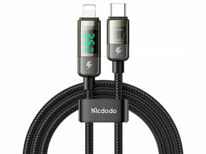 کابل شارژ هوشمند تایپ سی به لایتنینگ 36 واتی 1.8 متر مک دودو MCDODO Digital Pro Auto Power Off Lightning Data Cable CA-3601