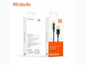 بهترین کابل شارژ 100 واتی 1.2 متری مک دودو Mcdodo CA-2090 USB to USB C Cable 6A 1.2m (Black)