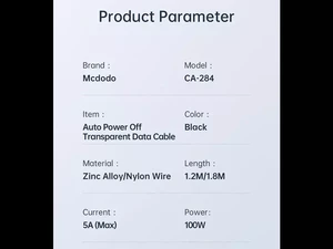 کابل هوشمند دو سر تایپ سی  مک دودو Macdodo CA-284 1.8M