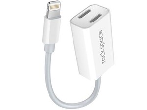 کابل شارژ و صدا دوتایی لایتنینگ راک Rock Lightning Charge Audio 2in1 CableII