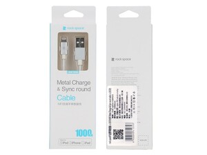 کابل شارژ و انتقال داده لایتنینگ راک Rockspace Metal Lightning Cable 1M