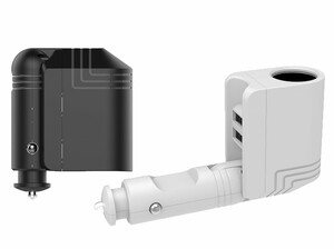 شارژر فندکی فست شارژ ماشین دو پورت با ورودی فندک راک