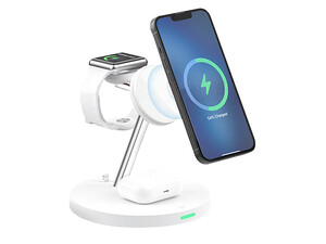 شارژ بی سیم 15 وات چند کاره رسی RECCI RCW-26 15W 5 IN 1 Magnetic WIRELESS CHARGER STAND
