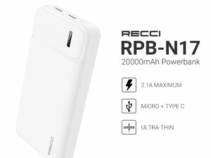 قیمت پاوربانک شارژ سریع 20000 رسی Recci RPB-N17 Powerbank