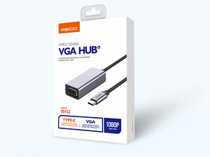 مبدل تایپ سی به وی جی ای رسی Recci Type-C to VGA HUB RH12