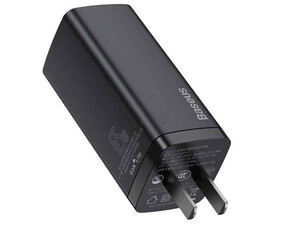 شارژر دیواری فست شارژ دو پورت تایپ سی 65 وات بیسوس Baseus GaN2 Lite US adapter CCGAN2L-F01
