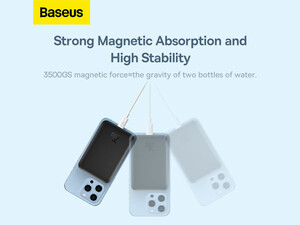 پاوربانک مغناطیسی 10000 بیسوس Baseus Magnetic Mini Wireless Fast Charge Power Bank 20W PPCX030001