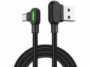 کابل شارژ فست شارژ گیمینگ یواس‌بی به میکرو 0.5 متری مک‌دودو MCDODO 90 Degree Led Gaming Micro USB Cable CA-577