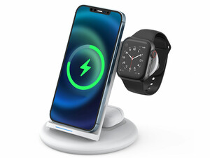 شارژر وایرلس و استند رومیزی سه کاره آیفون 15 وات ویوو WIWU POWER AIR 18W 3 IN 1 WIRELESS CHARGER PA18W3IN1WC