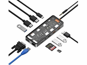 هاب تایپ سی 12 پورت ویوو WiWU New Cyber 12-in-1 Type C Hub Docking Stattion CB012