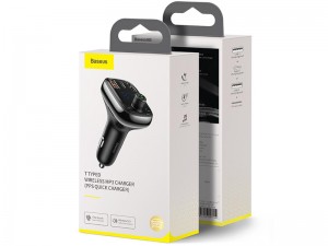 شارژر فندکی و پخش کننده بلوتوث بیسوس مدل S13 T-Type Wireless MP3 Charger با قابلیت مکالمه
