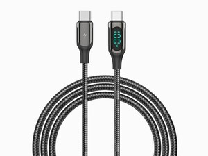 کابل دوسر تایپ سی شارژ و دیتا 100 واتی فست‌شارژ رسی Recci RTC-P10CC Ghost Series LED Fast Charging Data Cable