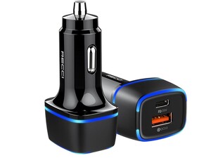 شارژر فندکی فست شارژ رسی Recci RQ02 PD 20W + QC3.0 Car Charger
