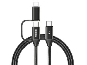 کابل فست شارژر 2 در 1 رسی Recci RTC-P03CC 2in1 PD fast charging data cable