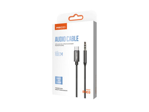 خرید کابل 3.5 میلیمتری به لایتنینگ رسی RECCI RH02 LIGHTNING TO 3.5 AUX AUDIO CABLE 1M