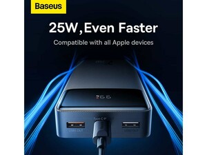 پاوربانک شارژ سریع 20000 به همراه کابل شارژ تایپ‌سی 50 سانتی‌متری بیسوس Baseus Bipow Digital Display Fast charge Power bank PPBD020301