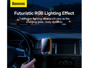 هولدر موبایل داخل خودرو و شارژر وایرلس 15 وات بیسوس Baseus Halo Electric Wireless Charging Car Mount SUDD000001