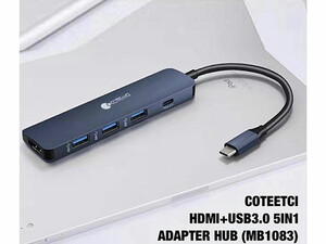 خرید هاب پنج پورت تایپ سی کوتتسی Coteetci HDMI,USB3.0*3 ,PD3.0 MB1083