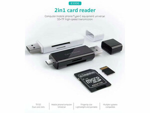 خرید اوتی جی کارتخوان تایپ سی و یو اس بی کوتتسی Coteetci two-in-one card reader 83006