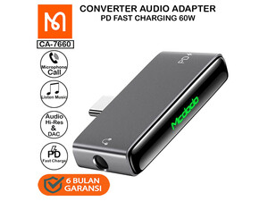 مبدل تایپ سی به جک 3.5 میلیمتری مک دودو  Mcdodo Audio Adapter Type C to Jack 3.5mm 60W CA-7660