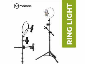 تری پاد و رینگ لایت عکاسی مک دودو مدل Mcdodo Selfie Ring Light With Tripod Stand Live Tb-7980