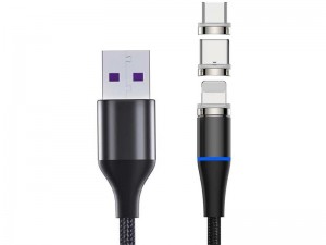 کابل مگنتی سه کاره راک مدل RCB0729 G1 3 In 1 Magnetic Cable