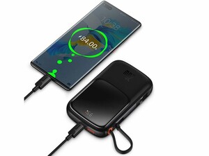 پاوربانک شارژر سریع 20 وات به همراه کابل تایپ‌سی 0.5 متری 10000 بیسوس Baseus Qpow Pro Fast Charge Power Bank PPQD020001