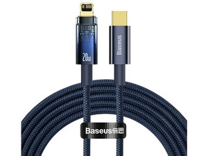 کابل Type-C به Lightning شارژ سریع و انتقال دیتا بیسوس Baseus CATS000003 Explorer Series Type-C to Lightning Auto Power-Off Fast Charging Data Cable 20W PD