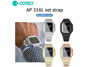 بند فلزی اپل واچ 45 میلی‌متری کوتتسی COTECi W73 AP 316L Stainless steel watch band 22002-BK 45mm