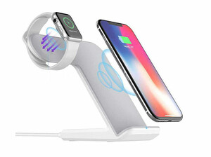 پایه شارژ اپل واچ و آیفون Coteetci WS-18 Wireless 3in1 Charging Base