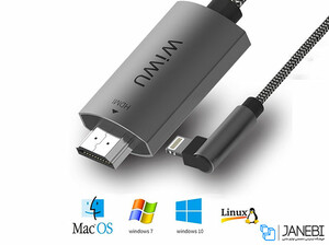 کابل مبدل لایتنینگ به اچ دی ام آی WIWU X7 Lightning HDTV Adapter 2m