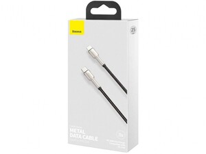 کابل داده و شارژ سریع تایپ‎سی به لایتنینگ 25 سانتی‌متری بیسوس Baseus Cafule Series Metal Data Cable Type C to Lightning 20W CATLJK-01