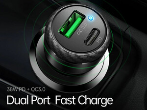 شارژر فندکی سریع تایپ سی و یو اس بی 38 وات مک دودو Mcdodo USB PD Type-C Quick Car Charger 38W CC-597