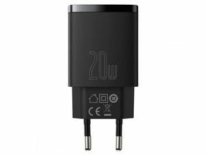 شارژر دیواری فست شارژ 20 وات بیسوس Baseus Compact Quick Charger U+C PD QC CCCP20UE CCXJ-B01 EU