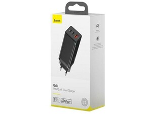 شارژر دیواری سه پورت سریع بیسوس Baseus BS-E915 GaN Mini Quick Charger