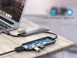 هاب پنج پورت بیسوس Baseus Multi-functional HUB  Type-C to 3xUSB3.0+HDMI+PD