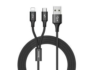 کابل دوسر شارژر سریع بیسوس BASEUS CAML-SU01 RAPID SERIES 2 IN 1 CABLE