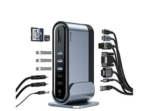 هاب 16 پورت تایپ سی بیسوس Baseus Working Station Three-Screen Multifunctional Type-C CAHUB-AG0G