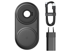شارژر وایرلس دوتایی گوشی و اپل واچ بیسوس Baseus BS-W511 Cable Winder Wireless Charger