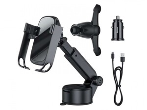 کیت پایه نگهدارنده و شارژر وایرلس سریع بیسوس Baseus Rock-Solid Electric Holder Wireless Fast Charger Kit 10W