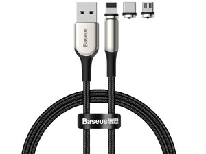 کابل شارژ سه سر آهنربایی بیسوس Baseus Zinc Magnetic Cable Kit 1M