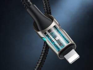 کابل شارژ و انتقال داده 1 متری تایپ سی به لایتنینگ بیسوس Baseus Fish Eye Cable 1M دارای تراشه کنترل جریان