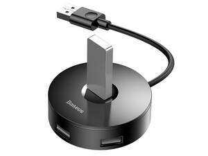 هاب آداپتور یو اس بی 3.0 به USB بیسوس  BASEUS Round Box Hub Adapter USB3.0 to USB3.0  USB2.0 دارای کیفیت ساخت بالا