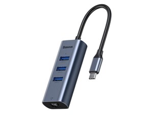 هاب آداپتور تایپ سی و شبکه بیسوس Baseus CAHUB-M0G HUB Adapter