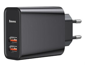 آداپتور سریع دو پورت یو اس بی 30 وات بیسوس Baseus Speed Dual Quick Charger BS-EU906/BS-CH906